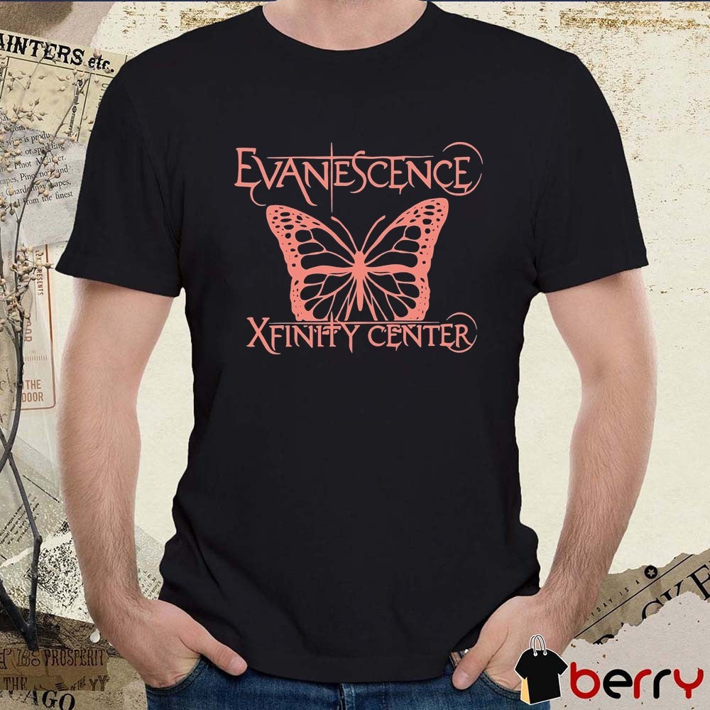 Evanescence World Tour Xfinity Center Mansfield MA Butterfly Logo June 21 2026 t-shirt