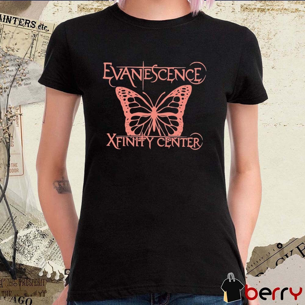 Evanescence World Tour Xfinity Center Mansfield MA Butterfly Logo June 21 2026 t-shirt