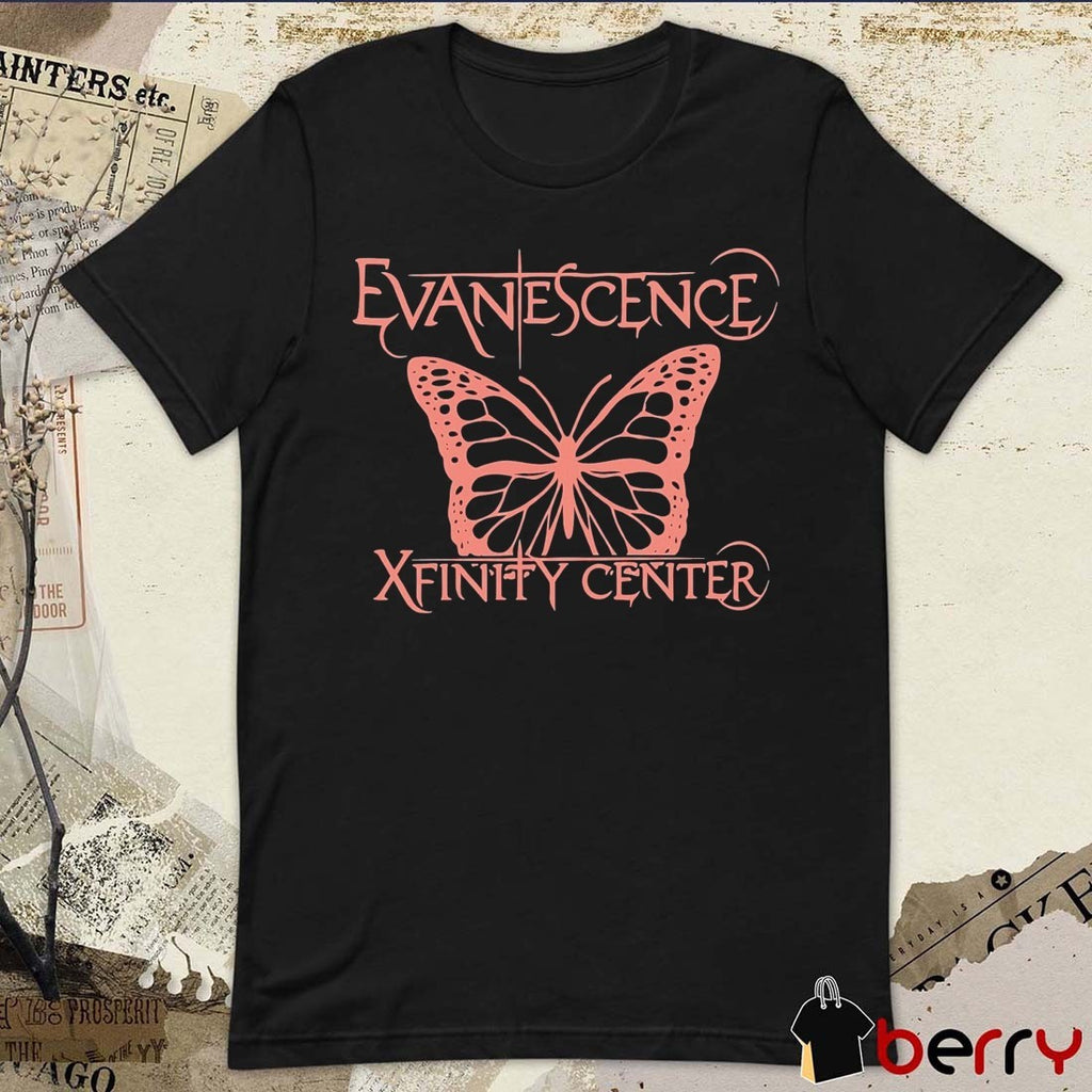 Evanescence World Tour Xfinity Center Mansfield MA Butterfly Logo June 21 2026 t-shirt