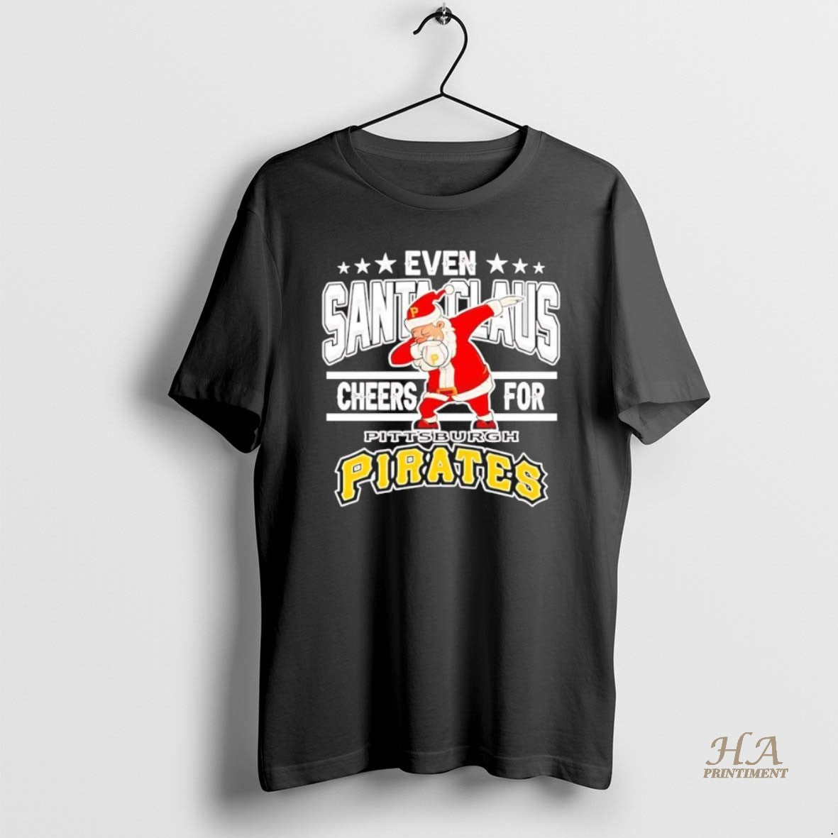 Official Even Santa Claus Cheers For Pittsburgh Pirates Christmas 2025 Black Shirt Hoodie Sweatshirt | PurePodTees.com