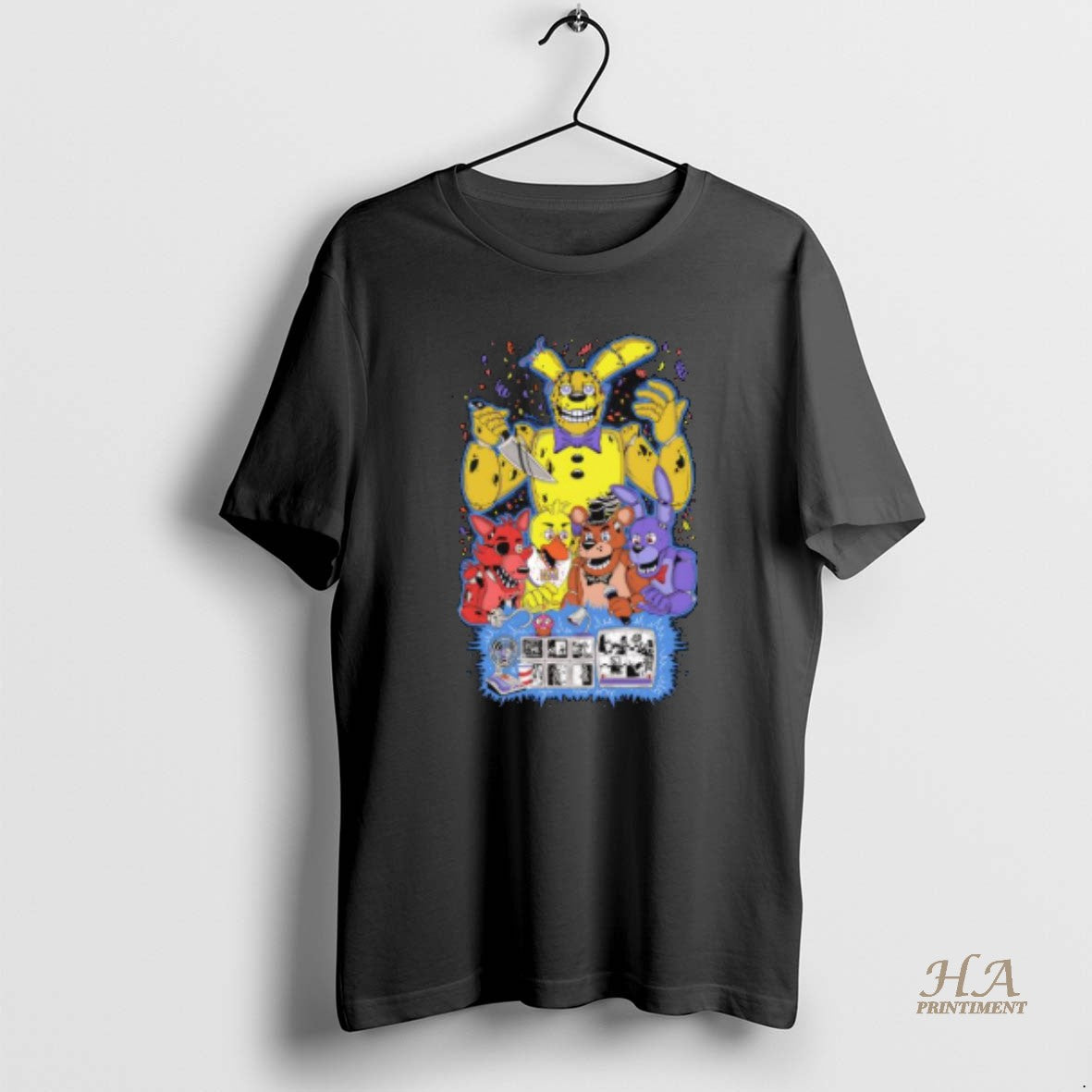 Official Fnaf Five Nights At Freddys Freddy Bonnie Chica Foxy Characters Shirt Hoodie Sweatshirt | PurePodTees.com