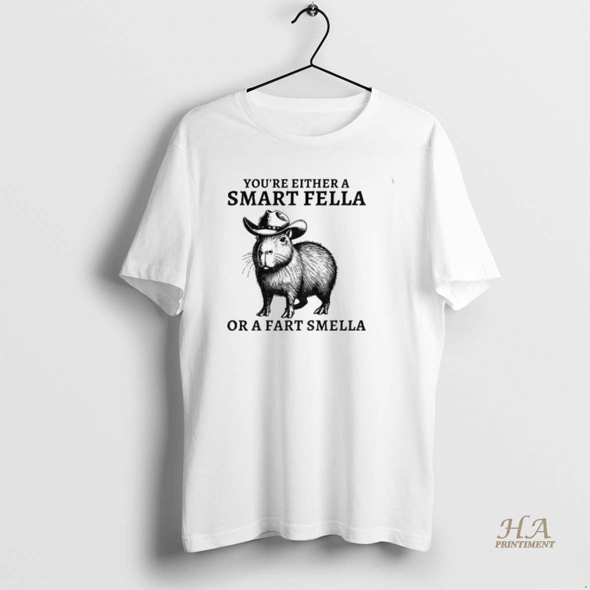 Official Fella Capybara 90s Youre Either A Smart Fella Or A Fart Smella Shirt Hoodie Sweatshirt | PurePodTees.com
