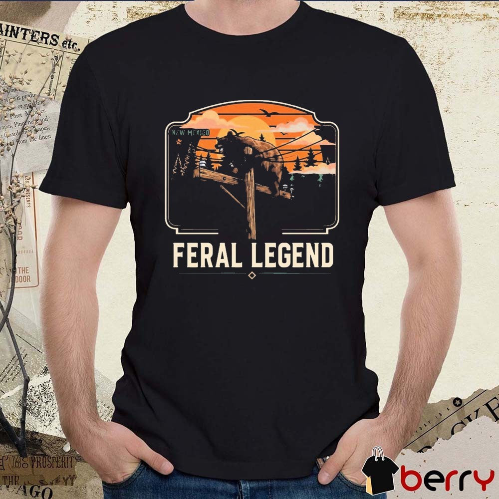 Feral Legend New Mexico Bear Climbs Light Pole t-shirt