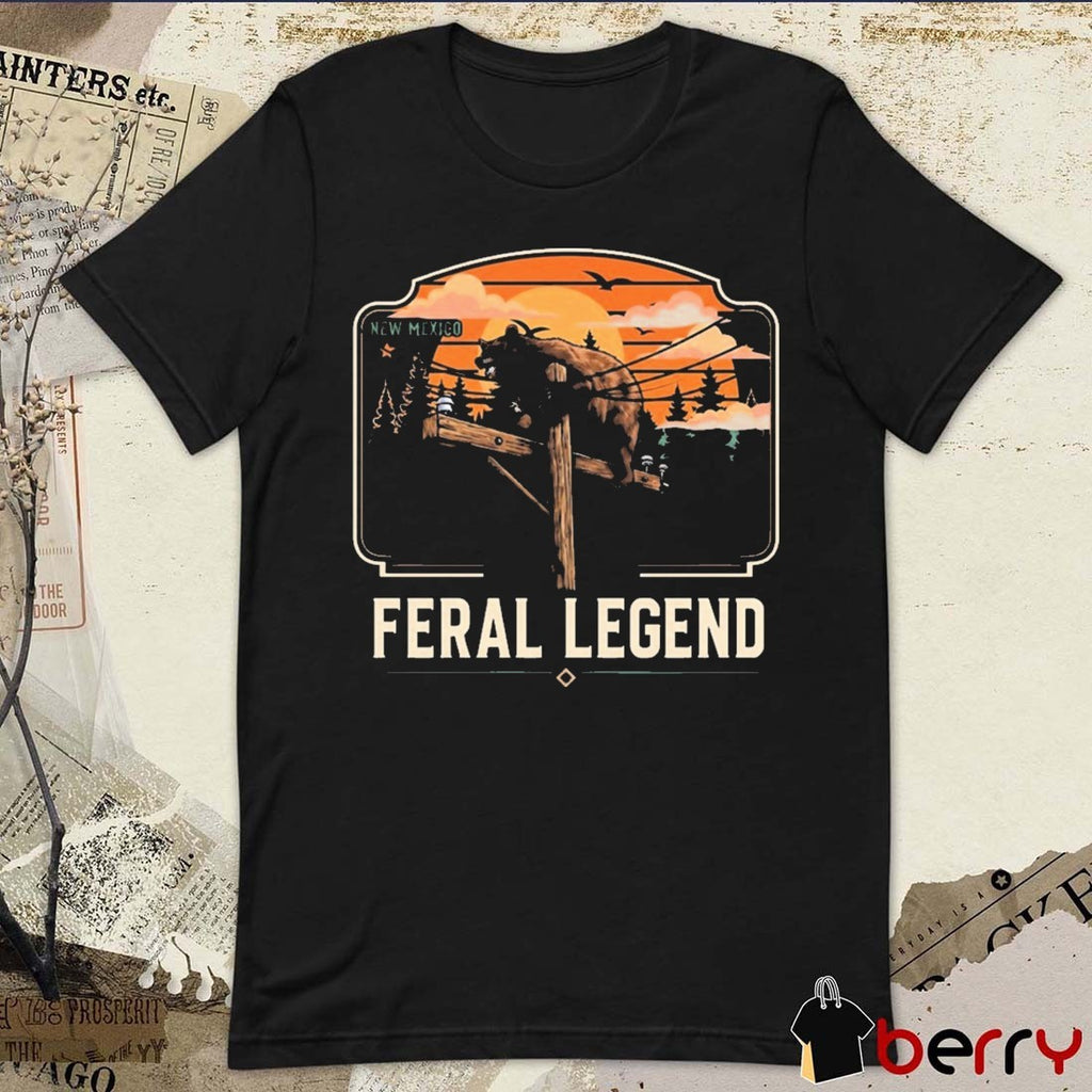 Feral Legend New Mexico Bear Climbs Light Pole t-shirt