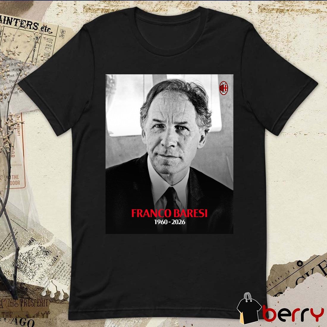 Franco Baresi 1960 – 2026 AC Milan Poster t-shirt