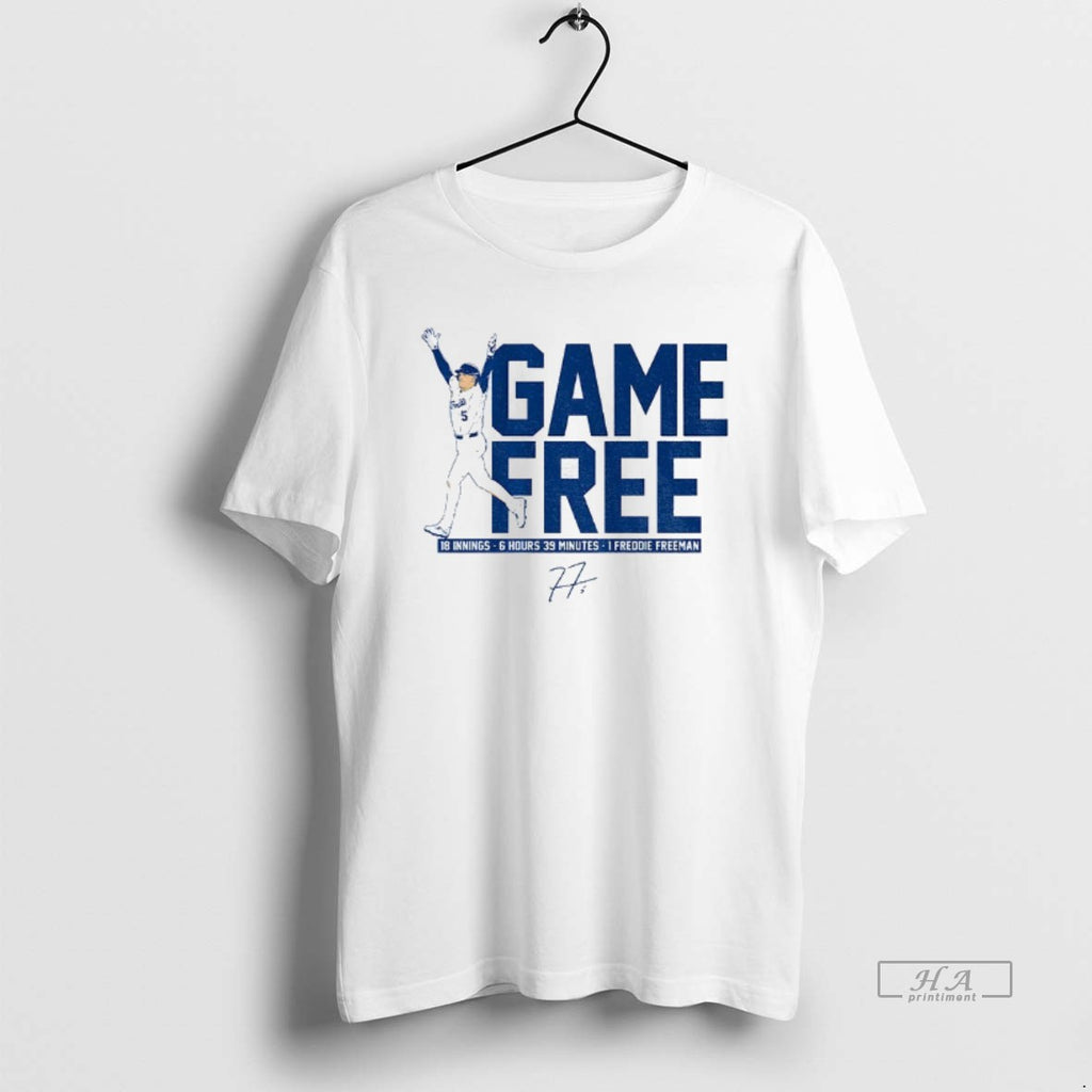 Official Freddie Freeman Los Angeles Dodgers Game Free Baseball 18 Innings Mlb 2025 Shirt Hoodie Sweatshirt | PurePodTees.com