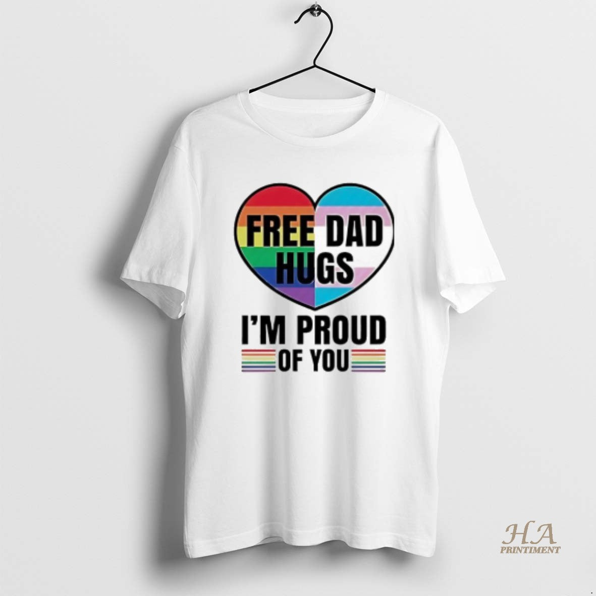 Official Free Dad Hugs Im Proud Of You Pride Lgbt In Heart Shirt Hoodie Sweatshirt | PurePodTees.com