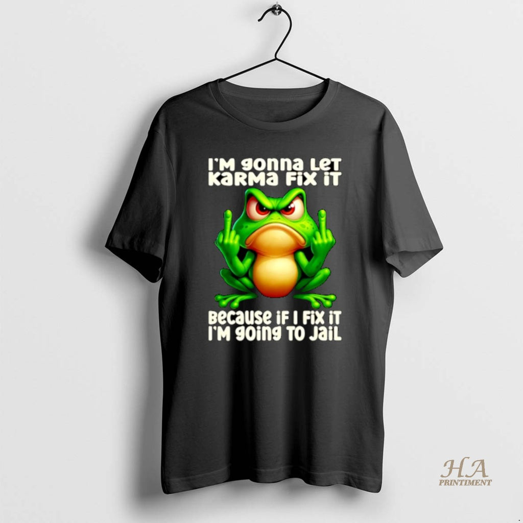 Official Frog Middle Finger I Am Going To Let Karma Fix It Christmas Shirt Hoodie Sweatshirt | PurePodTees.com