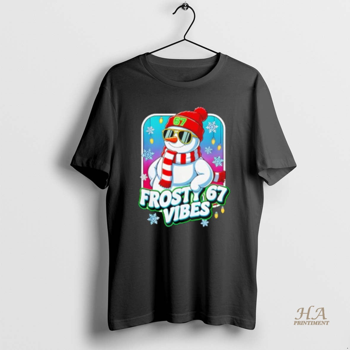Official Frosty Vibes 67 Snowman Christmas Shirt Hoodie Sweatshirt | PurePodTees.com