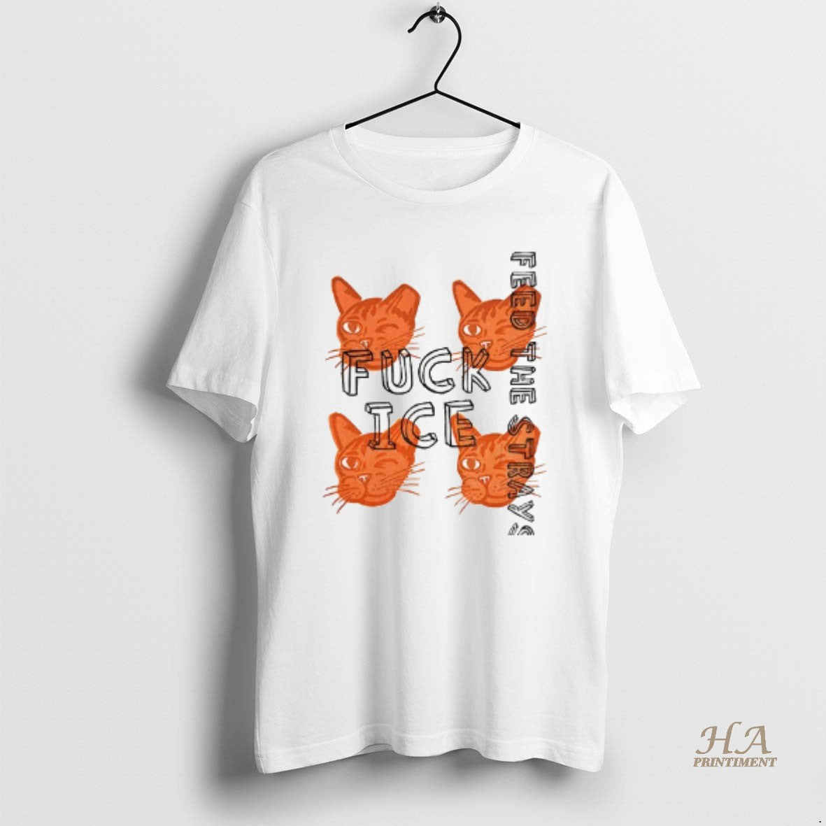 Official Fuck Ice Orange Cats Feed The Strays Political Shirt Hoodie Sweatshirt | PurePodTees.com