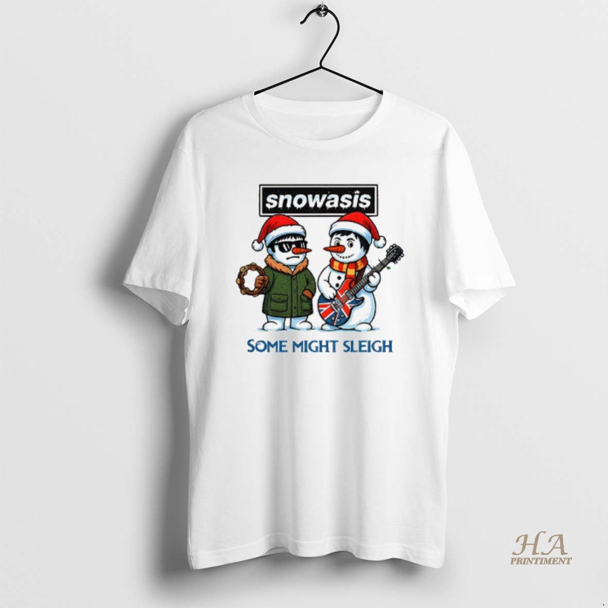 Official Funny Christmas Snowasis Some Might Sleigh Snowman Rock Band Parody Shirt Hoodie Sweatshirt | PurePodTees.com