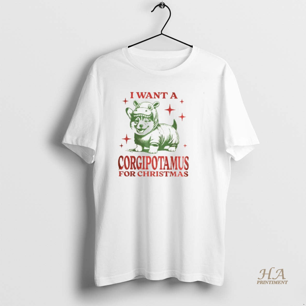 Official Funny Corgi Christmas I Want A Corgipotamus For Christmas Shirt Hoodie Sweatshirt | PurePodTees.com