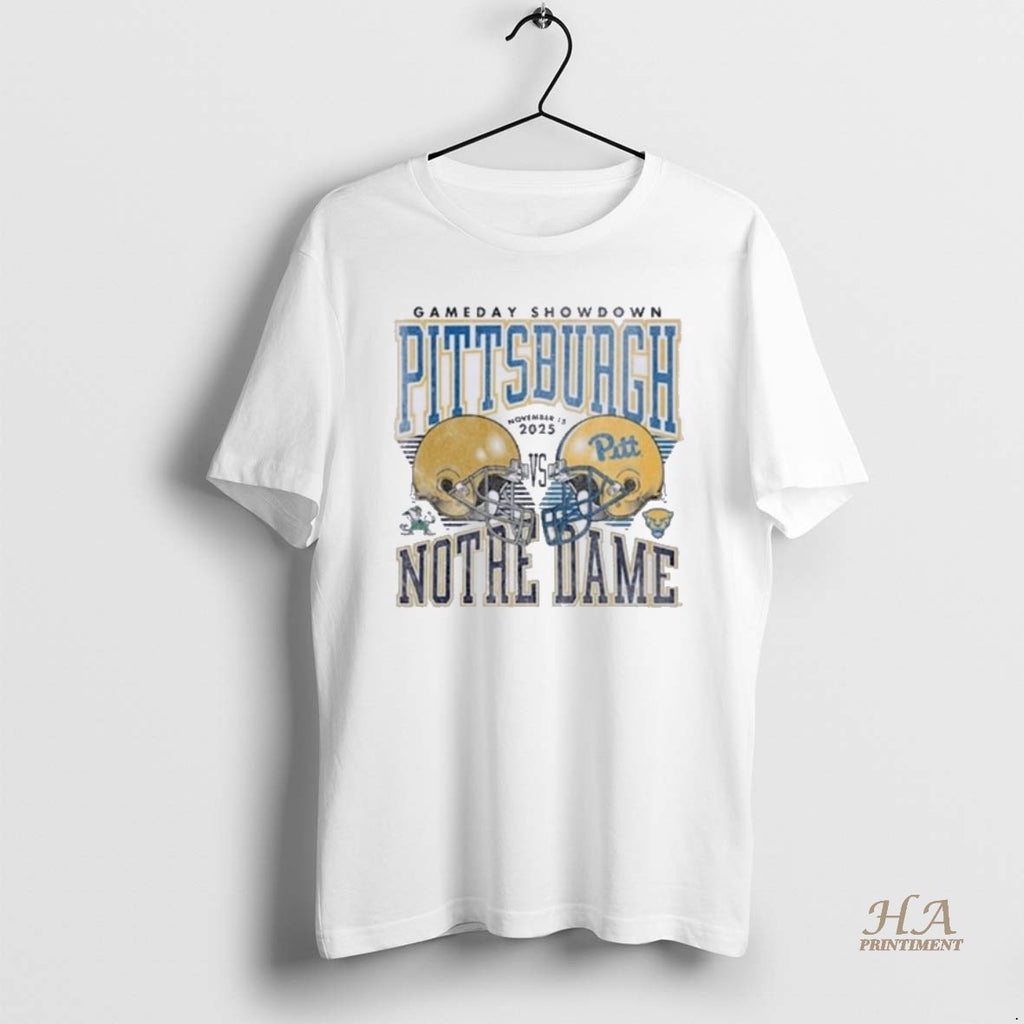 Official Gameday Showdown 2025 Pittsburgh Vs Notre Dame Matchup Shirt Hoodie Sweatshirt | PurePodTees.com