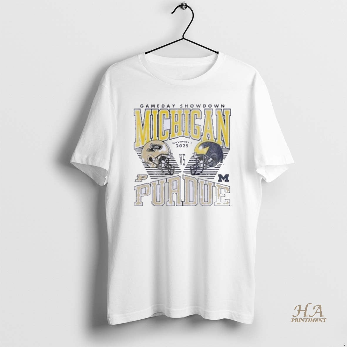 Official Gameday Showdown Michigan Vs Purdue 2025 Helmet Shirt Hoodie Sweatshirt | PurePodTees.com
