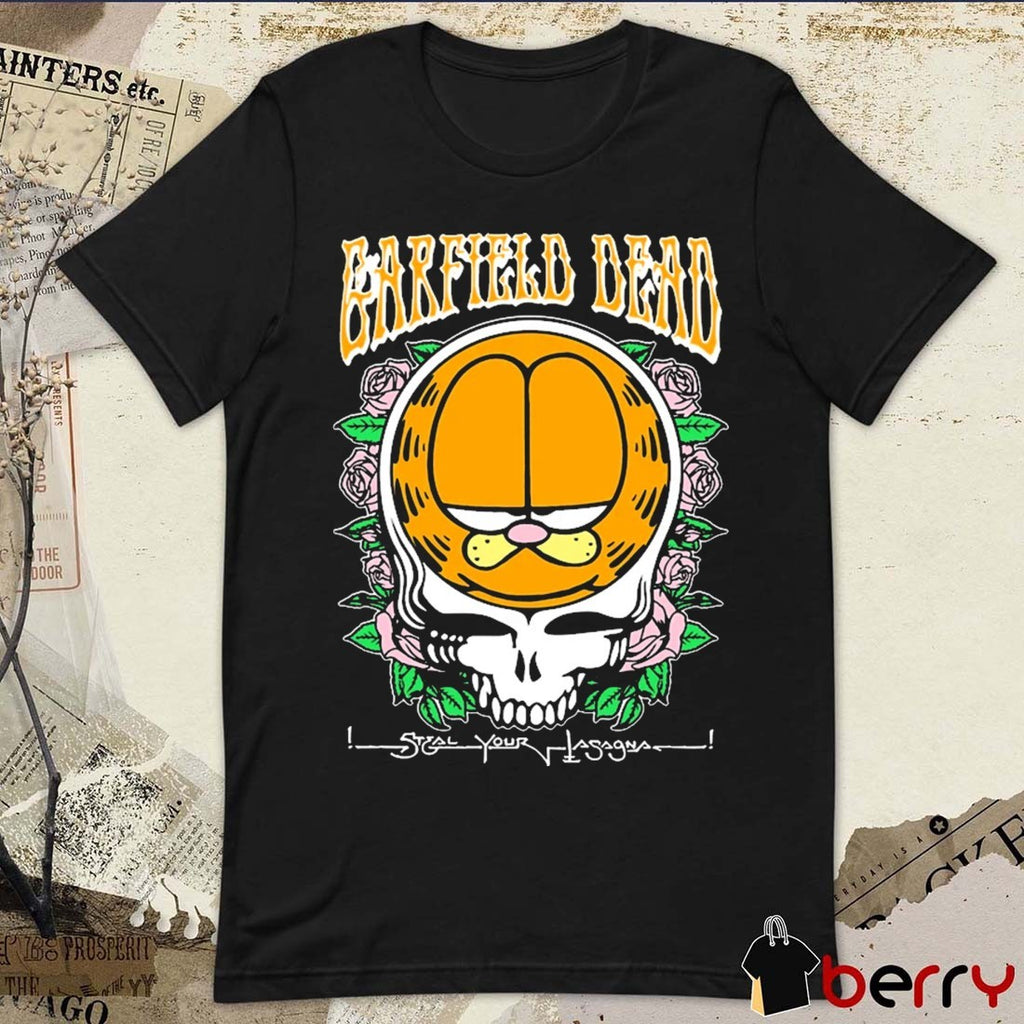 Garfield Dead Steal Your Lasagna Skull Boss Dog Art Dept. t-shirt