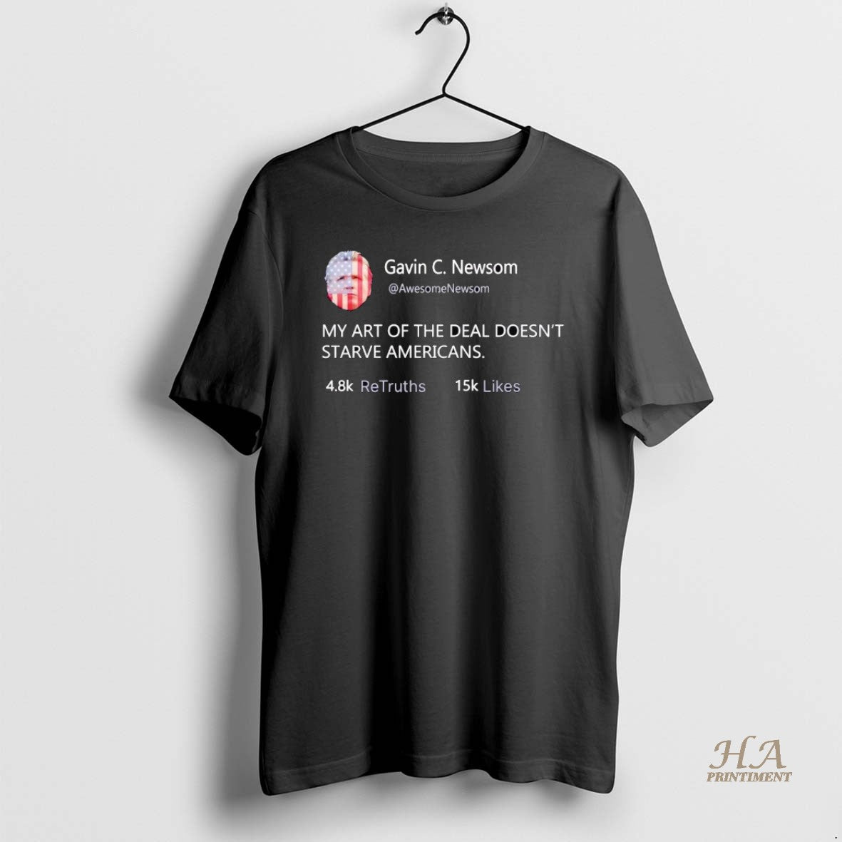 Official Gavin Newsom Tweet My Art Of The Deal Doesnt Starve Americans Shirt Hoodie Sweatshirt | PurePodTees.com