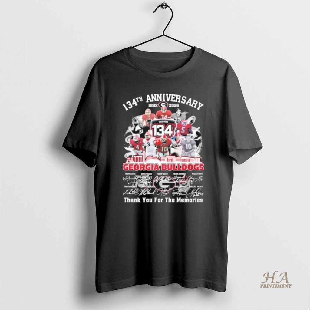 Official Georgia Bulldogs 134th Anniversary 1892 2026 Signatures Shirt Hoodie Sweatshirt | PurePodTees.com