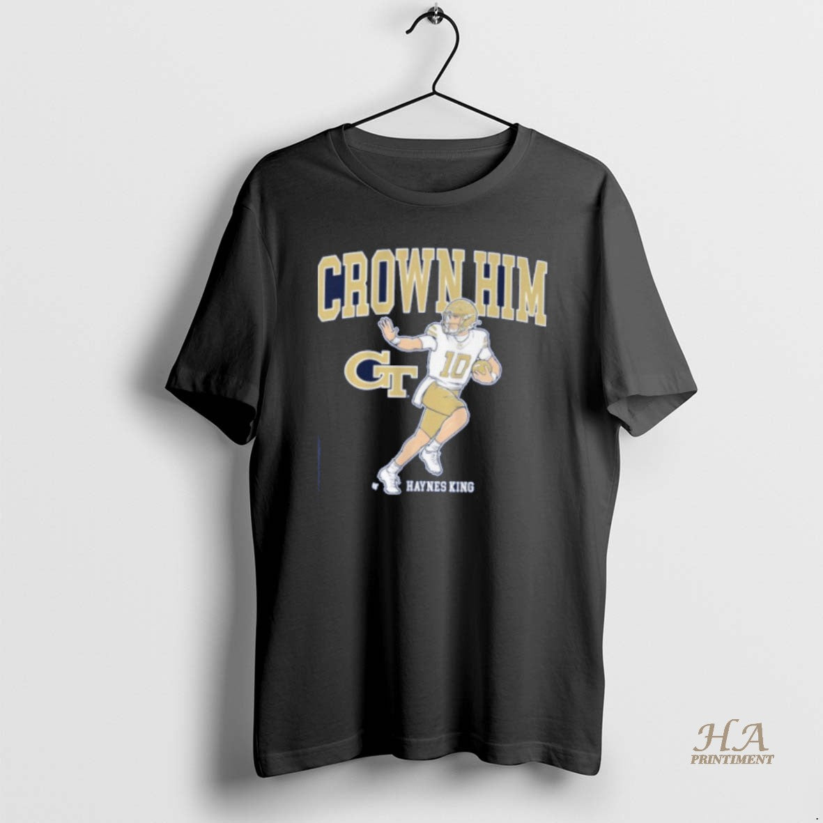 Official Georgia Tech Yellow Jackets Haynes King Crown Him 1 Shirt Hoodie Sweatshirt | PurePodTees.com
