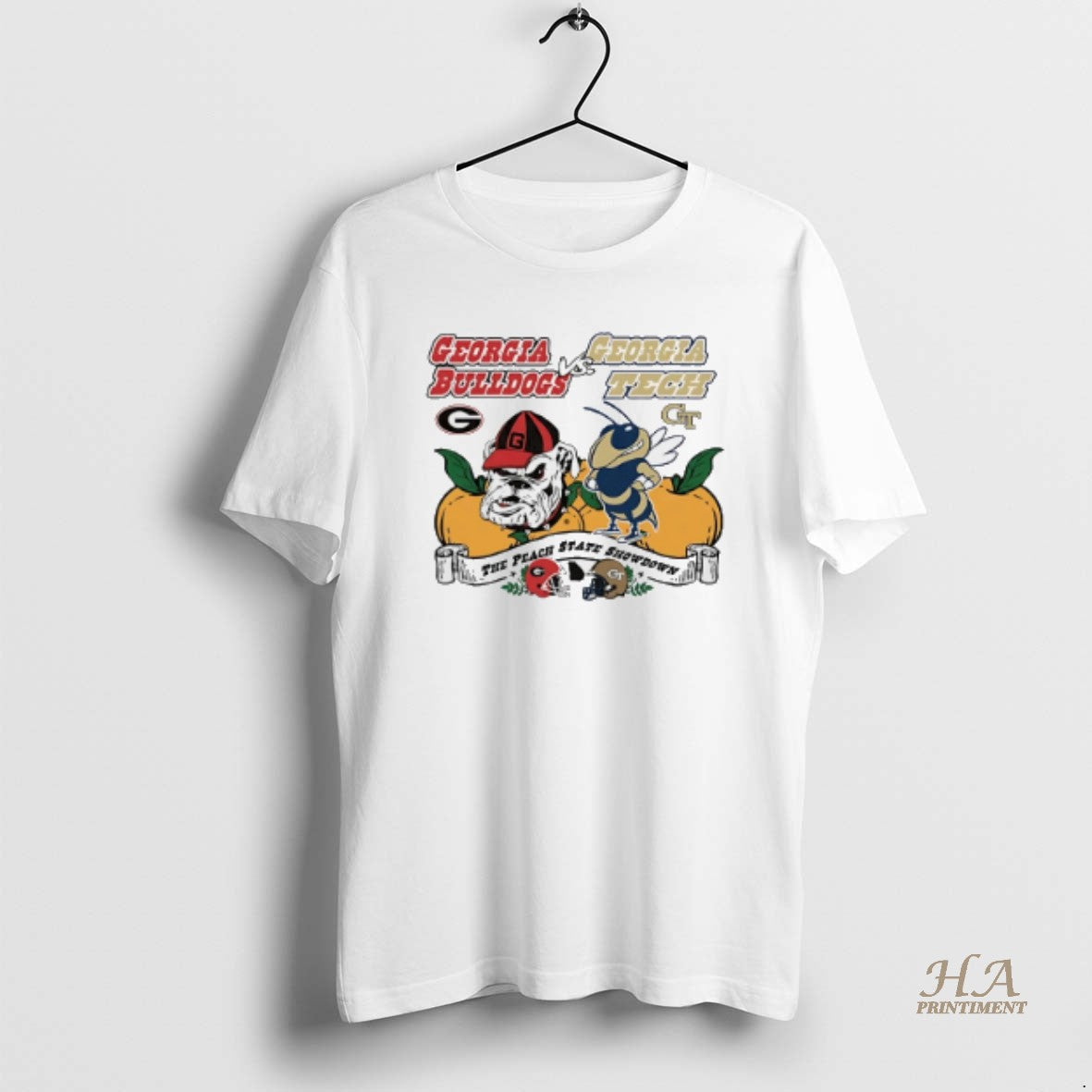 Official Georgia Tech Yellow Jackets Vs Georgia Bulldogs The Peach State Showdown Shirt Hoodie Sweatshirt | PurePodTees.com
