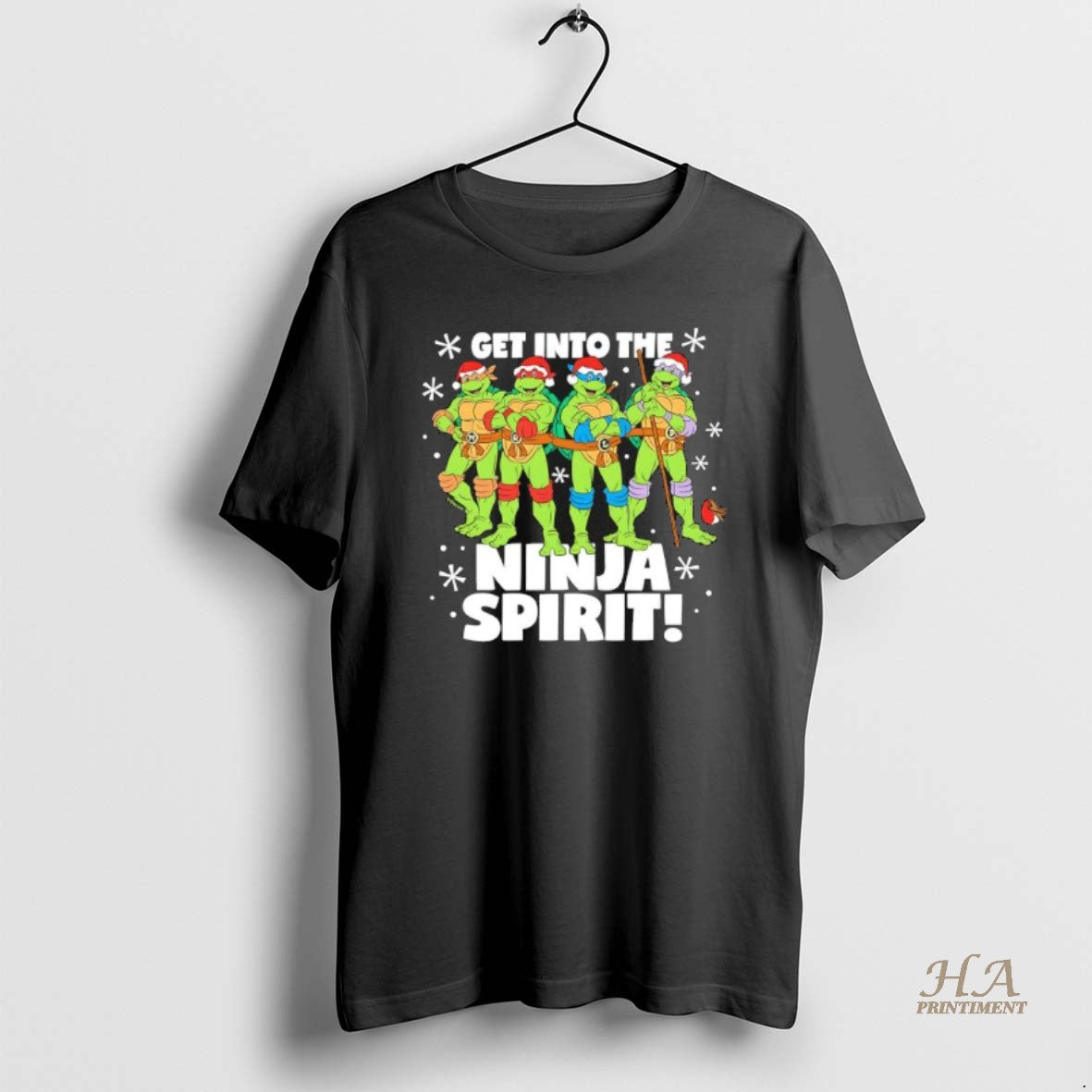 Official Get Into The Ninja Spirit Mutant Ninja Turtles The Grinch Black Shirt Hoodie Sweatshirt | PurePodTees.com