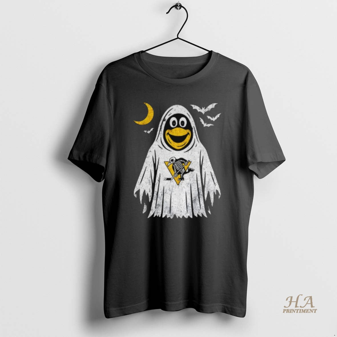 Official Ghost Skeleton Pittsburgh Penguin Hockey Nhl Halloween Shirt Hoodie Sweatshirt | PurePodTees.com