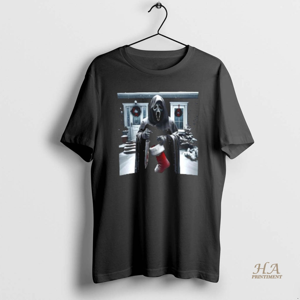 Official Ghostface Socks Celebrates Christmas Shirt Hoodie Sweatshirt | PurePodTees.com