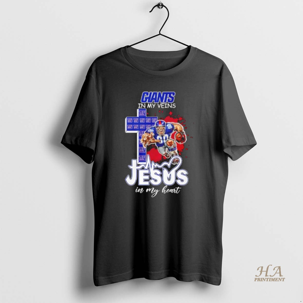 Official Giants In My Veins Jesus In My Heart Shirt Hoodie Sweatshirt | PurePodTees.com