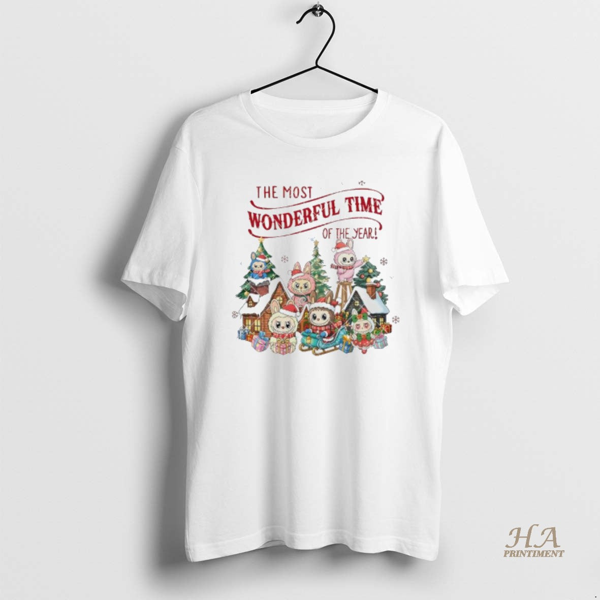 Official Gingerbread House Christmas Tree Labubu Shirt Hoodie Sweatshirt | PurePodTees.com