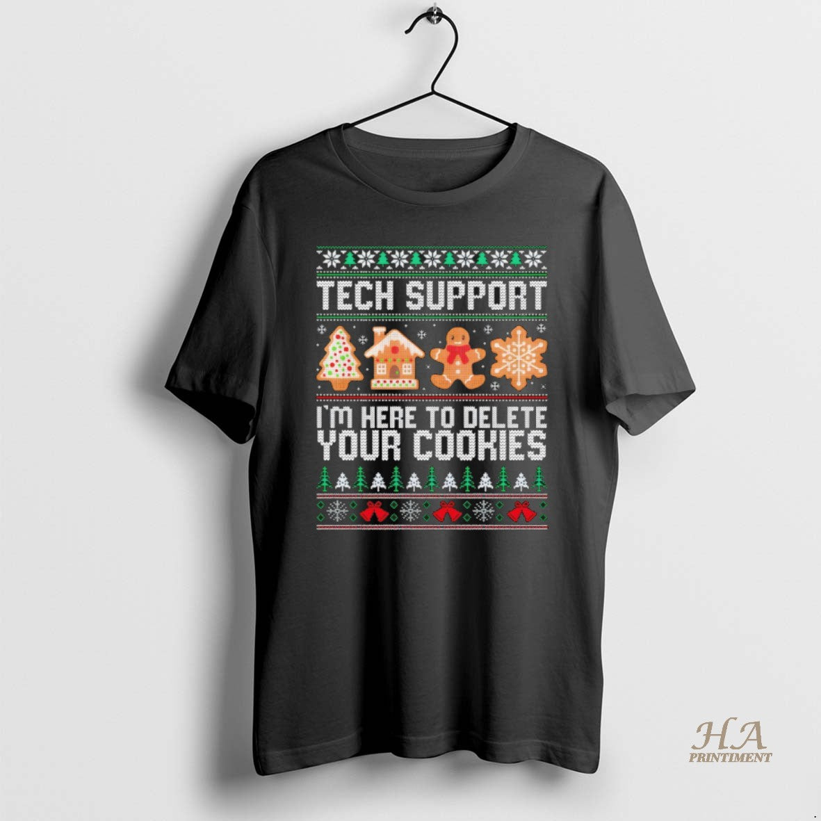 Official Gingerbread Man Tech Support Im Here To Delete Your Cookies Christmas Shirt Hoodie Sweatshirt | PurePodTees.com