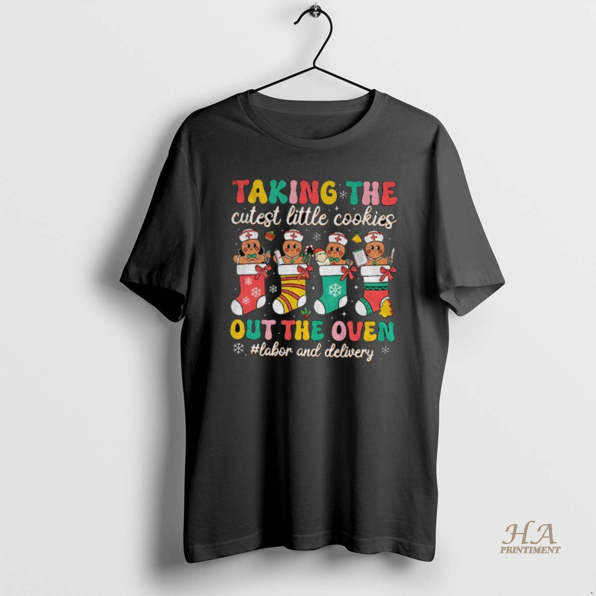 Official Gingerbread Taking The Cutest Little Cookies Out The Oven Labor And Delivery Christmas Shirt Hoodie Sweatshirt