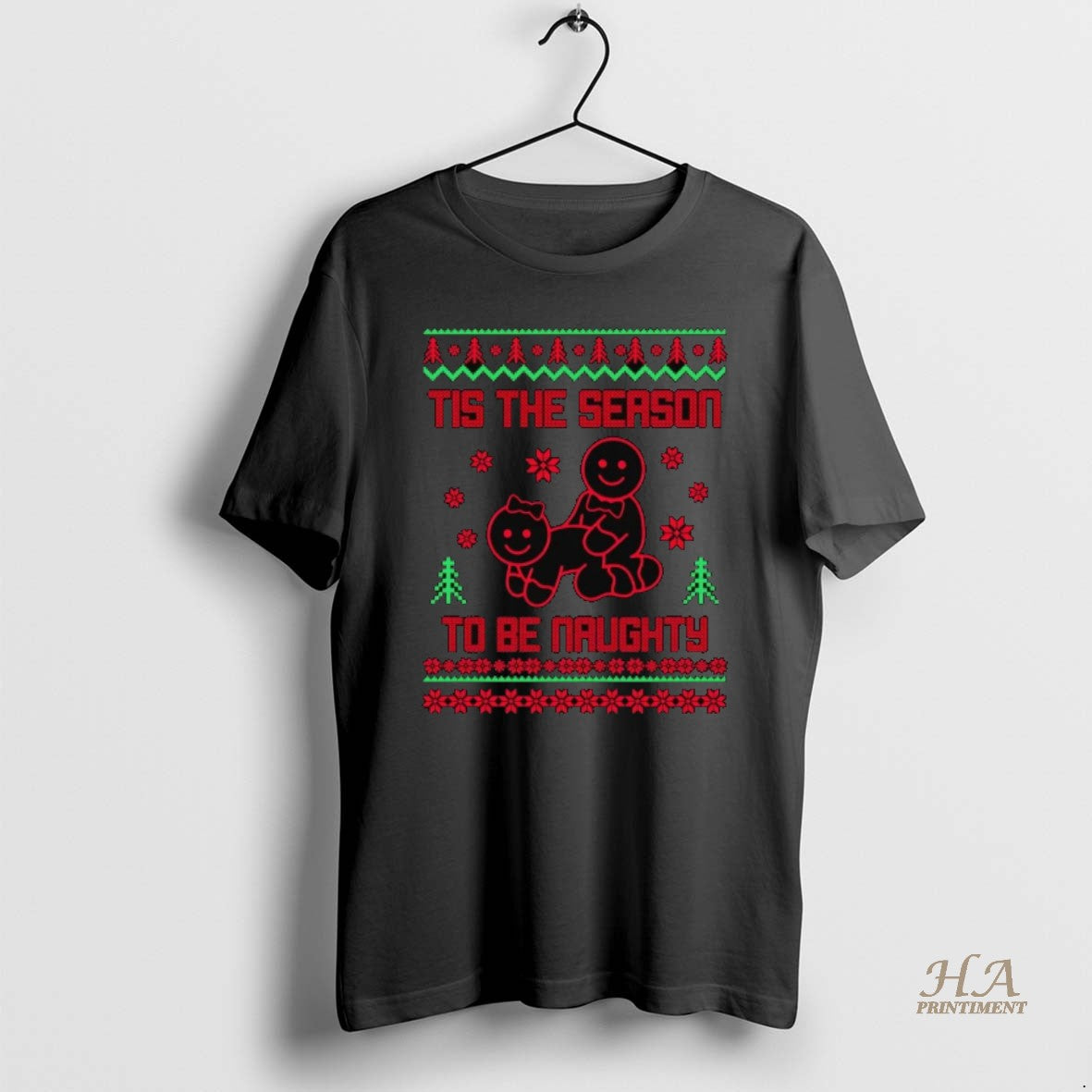 Official Gingerbread Tis The Season To Be Naughty Ugly Christmas Shirt Hoodie Sweatshirt | PurePodTees.com