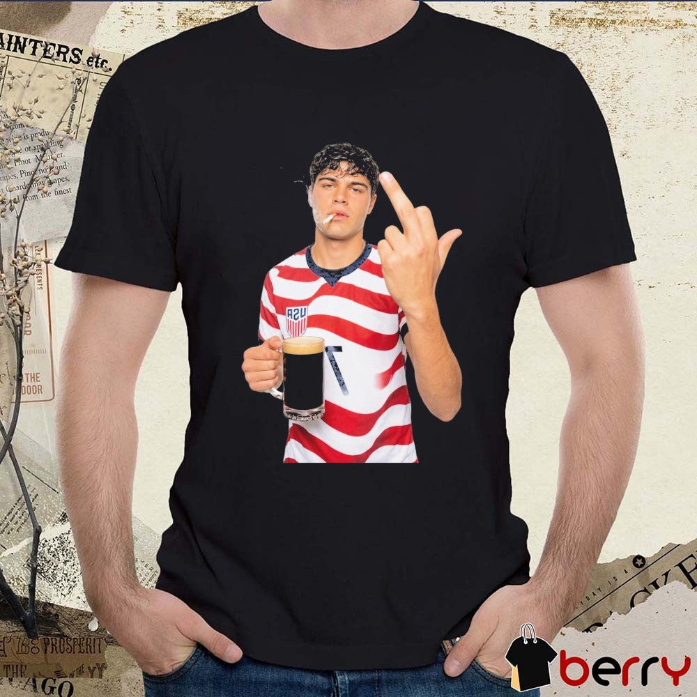 Gio Reyna Drink And Smoke Middle Finger US Soccer 2026 World Cup t-shirt