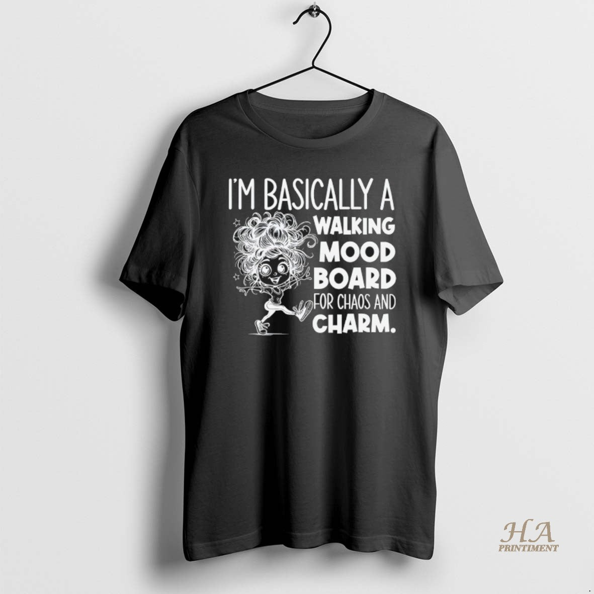 Official Girl Im Basically A Walking Mood Board For Chaos And Charm Shirt Hoodie Sweatshirt | PurePodTees.com
