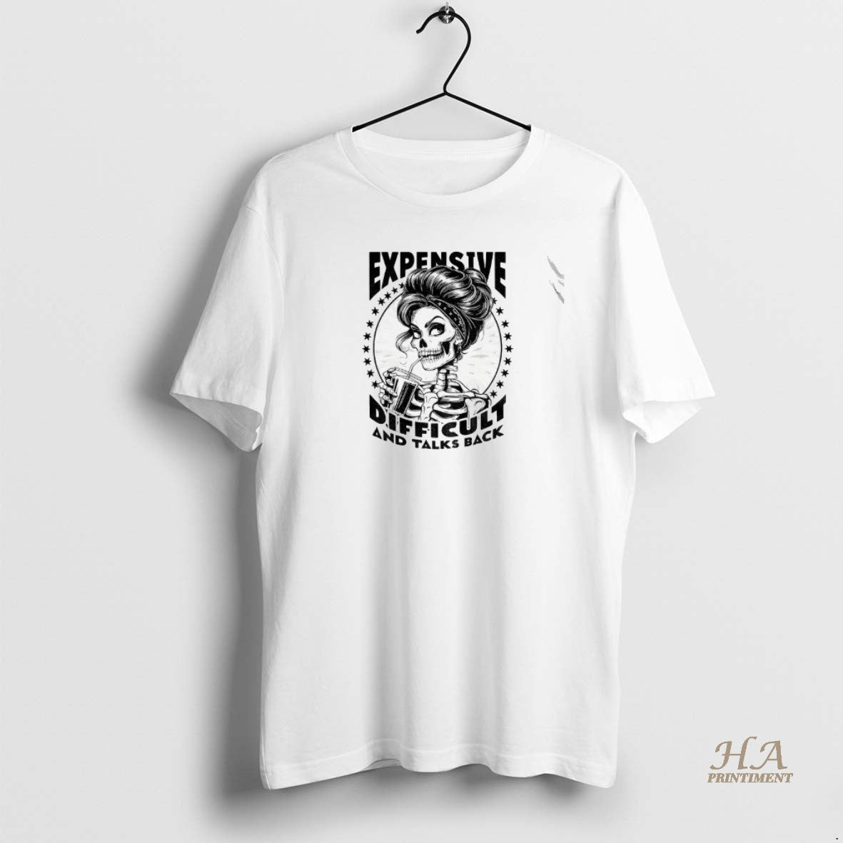 Official Girl Skeleton Expensive Difficult And Talks Back Vintage Shirt Hoodie Sweatshirt | PurePodTees.com