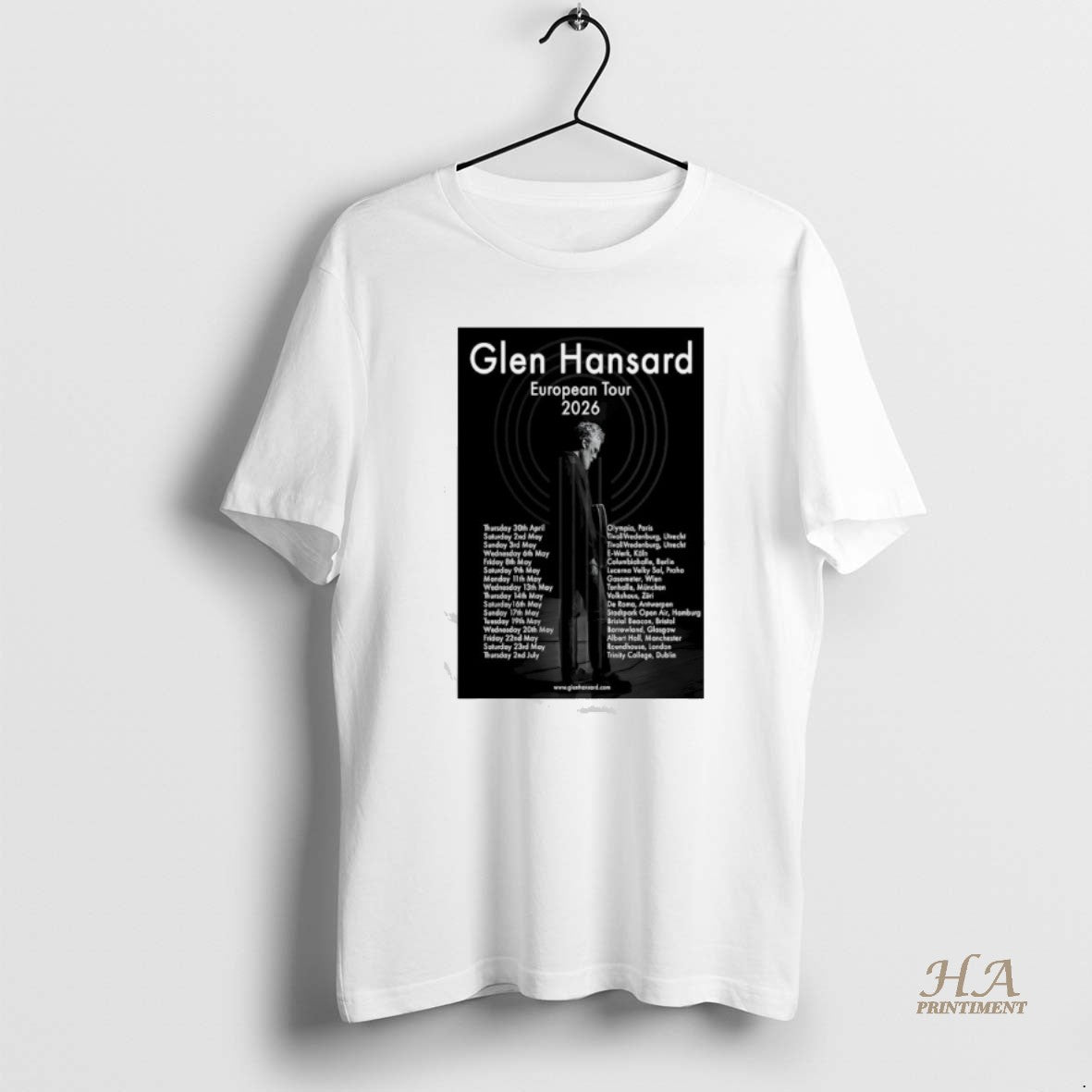 Official Glen Hansard European Tour 2026 Shirt Hoodie Sweatshirt | PurePodTees.com