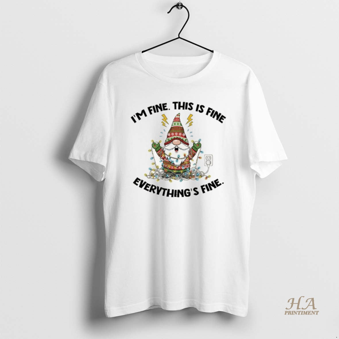 Official Gnome Christmas Tree Im Fine This Is Fine Everythings Fine Merry Christmas Shirt Hoodie Sweatshirt | PurePodTees.com