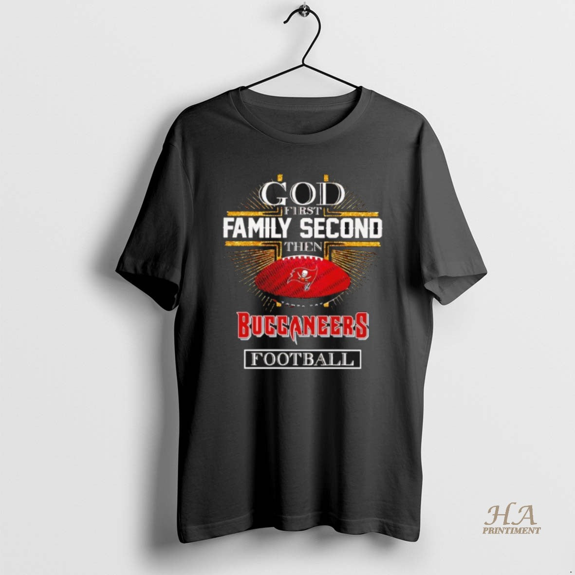 Official God First Family Second Then Tampa Bay Buccaneers Football Cross Shirt Hoodie Sweatshirt | PurePodTees.com