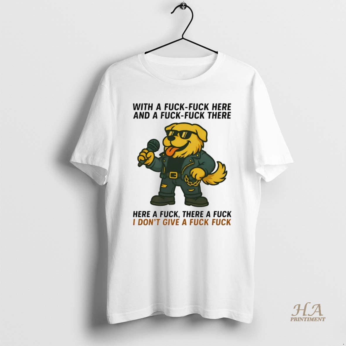 Official Golden Retriever With A Fuck Fuck Here And A Fuck There Shirt Hoodie Sweatshirt | PurePodTees.com
