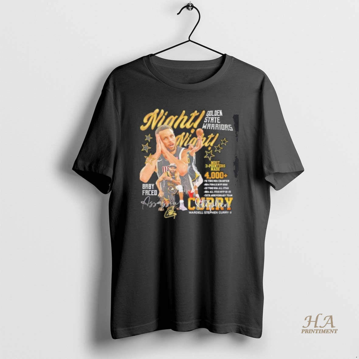 Official Golden State Warriors Stephen Curry Night Night Signature Shirt Hoodie Sweatshirt | PurePodTees.com