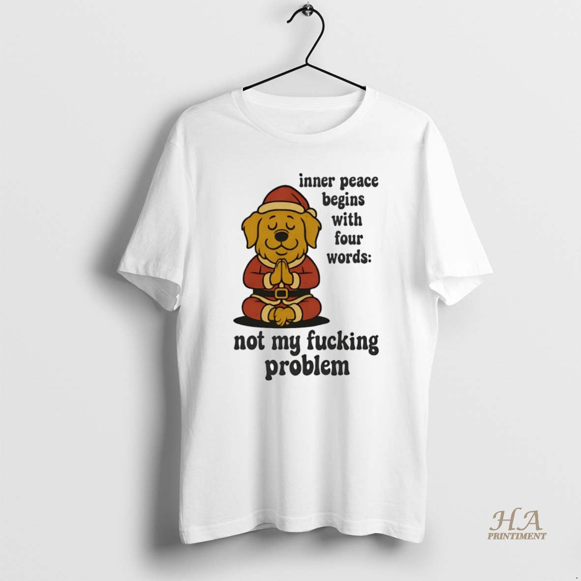 Official Golden Retriever Inner Peace Begins With Four Words Not My Fucking Problem Shirt Hoodie Sweatshirt | PurePodTees.com