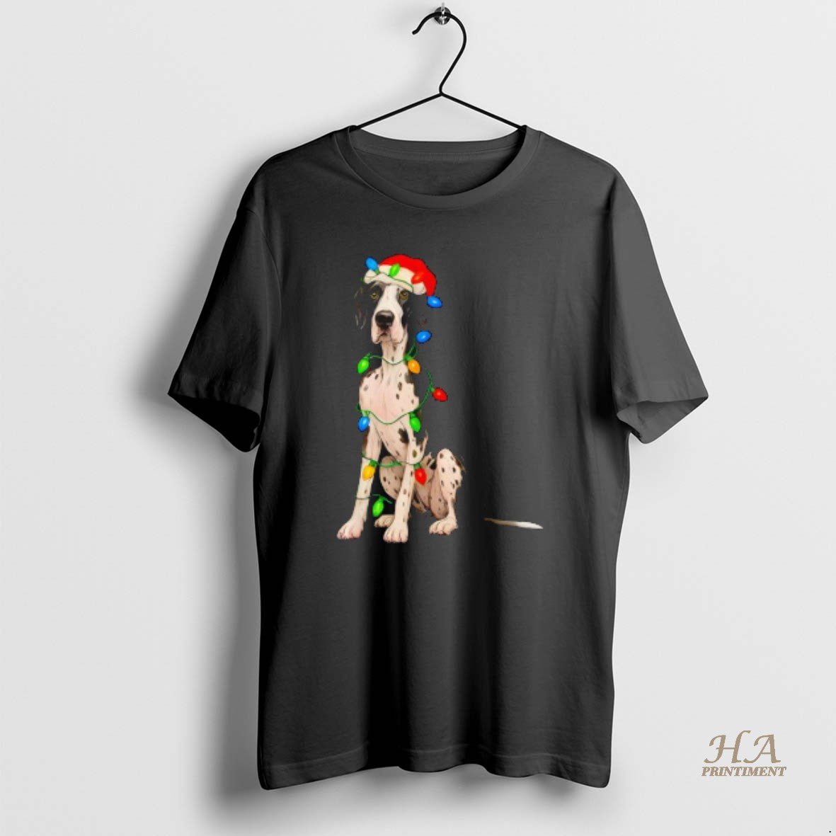 Official Great Dane Christmas Lights Dog Lover Xmas Pajama Shirt Hoodie Sweatshirt | PurePodTees.com