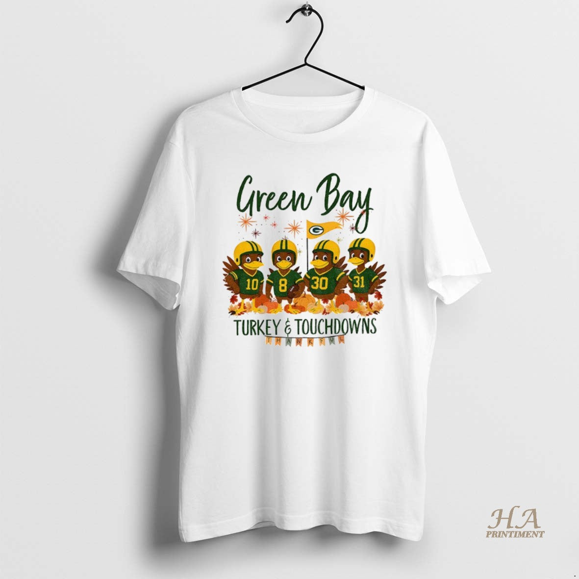 Official Green Bay Packers Football American Football Turkey And Touchdowns Thankful Thanksgiving Shirt Hoodie Sweatshirt