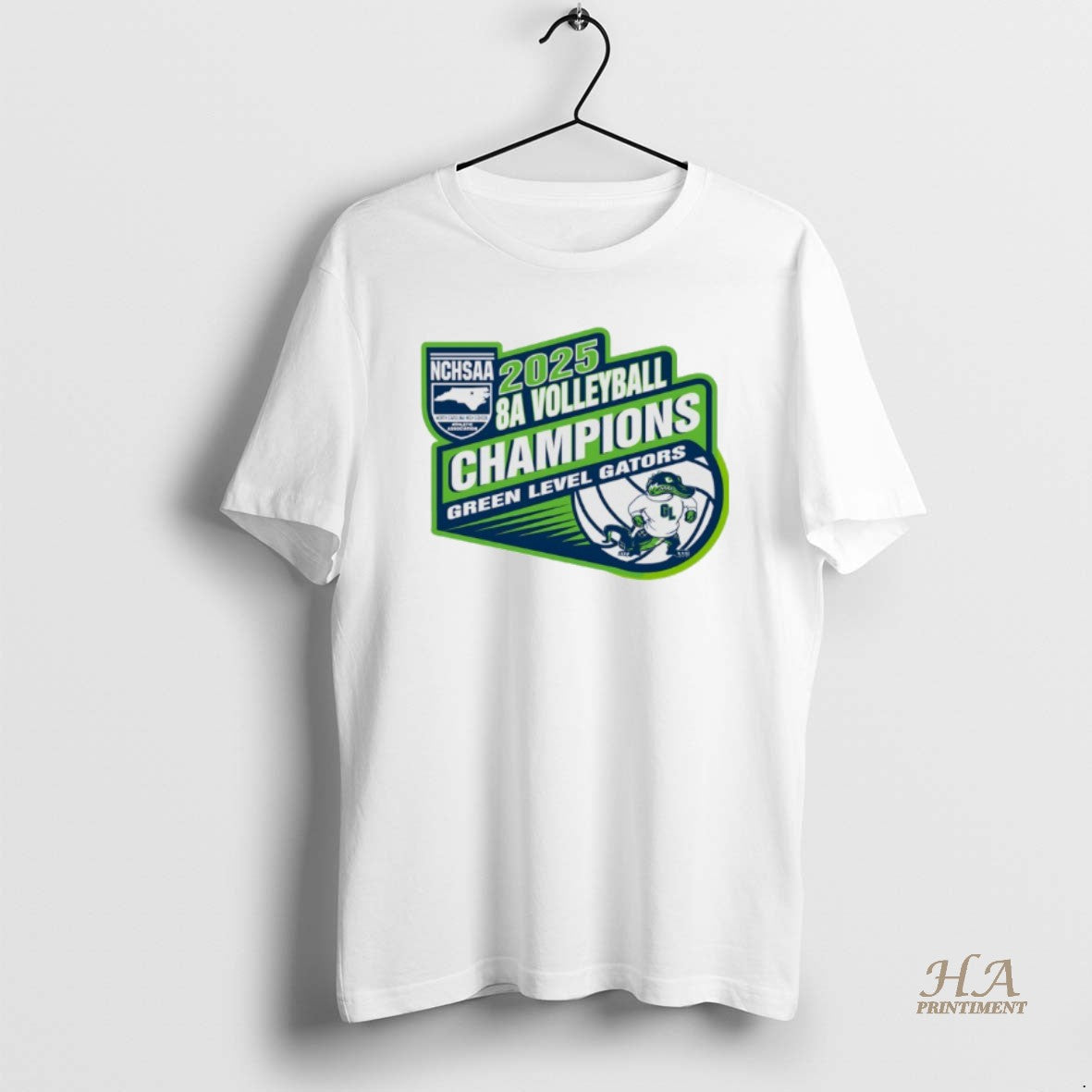 Official Green Level Gators 2025 Nchsaa 8a Volleyball Champions Shirt Hoodie Sweatshirt | PurePodTees.com