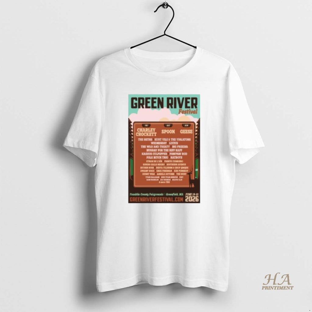 Official Green River Festival June 19 21 2026 Greenfield Ma Circle White Shirt Hoodie Sweatshirt | PurePodTees.com