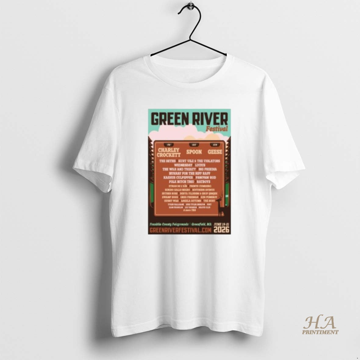 Official Green River Festival June 19 21 2026 Greenfield Ma Circle White Shirt Hoodie Sweatshirt | PurePodTees.com