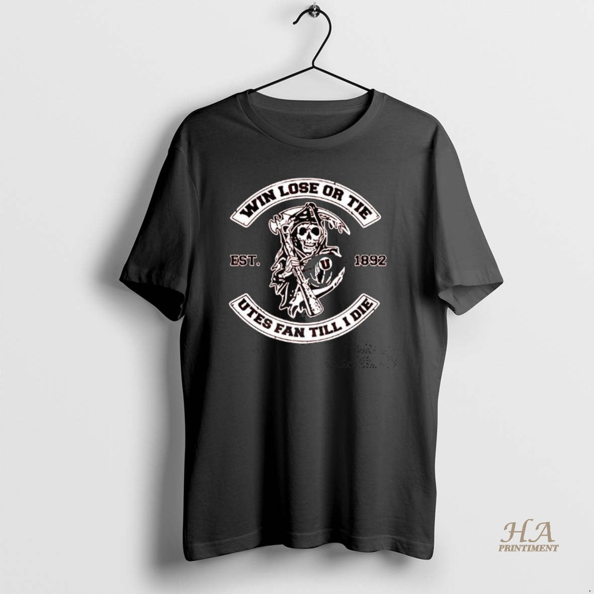 Official Grim Reaper Death Win Lose Or Tie Utah Utes Fan Till I Die Shirt Hoodie Sweatshirt | PurePodTees.com
