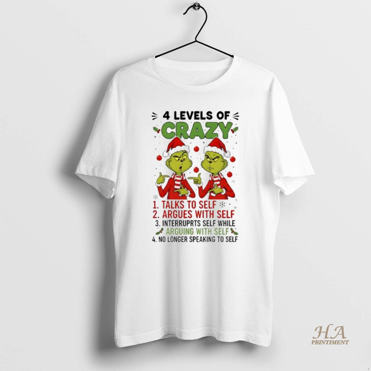 Official Grinch Christmas 4 Levels Of Crazy Shirt Hoodie Sweatshirt | PurePodTees.com