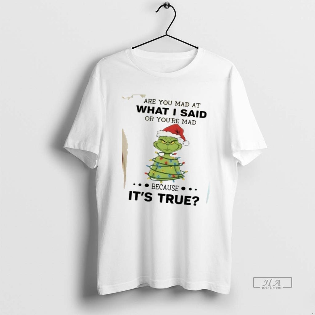 Official Grinch Christmas Are You Mad At What I Said Or Youre Mad Because Its Shirt Hoodie Sweatshirt | PurePodTees.com