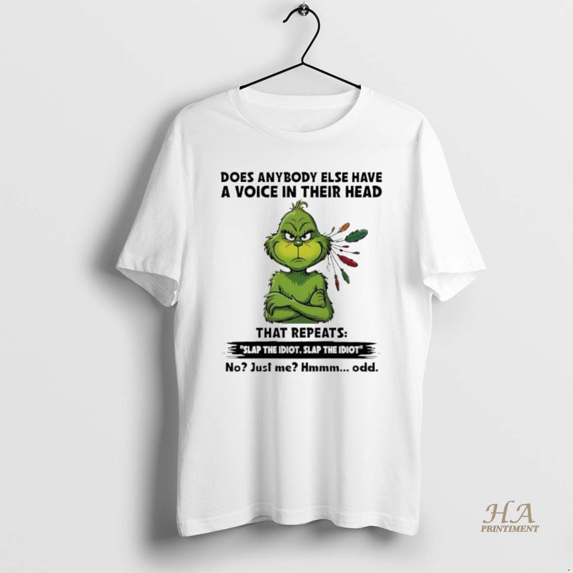 Official Grinch Christmas Does Anybody Else Have A Voice In Their Head Shirt Hoodie Sweatshirt | PurePodTees.com