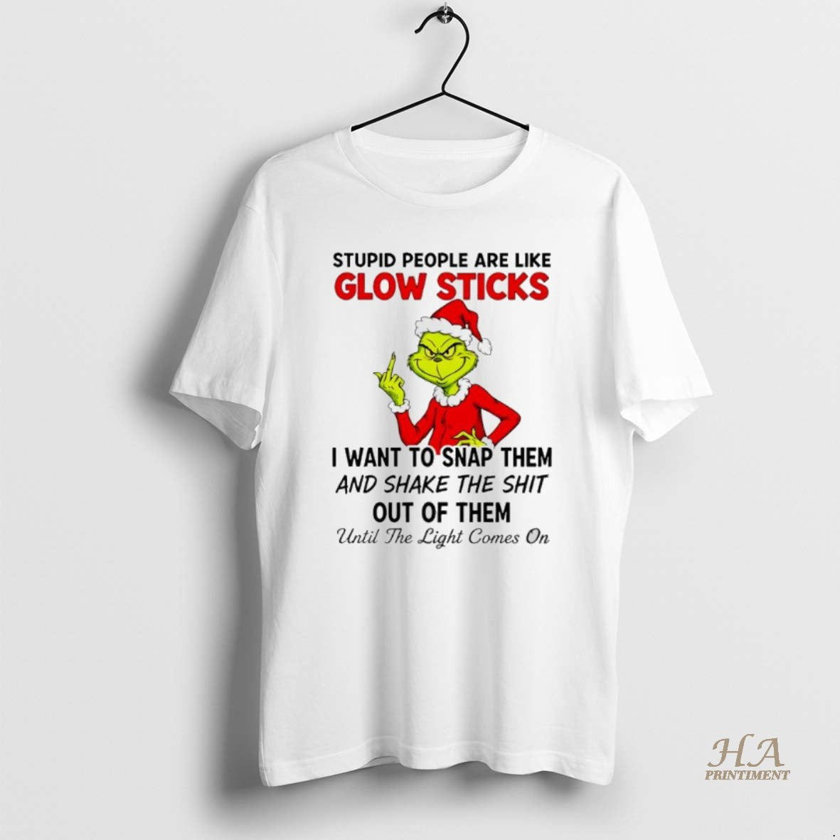 Official Grinch Christmas Stupid People Are Like Glow Sticks Shirt Hoodie Sweatshirt | PurePodTees.com
